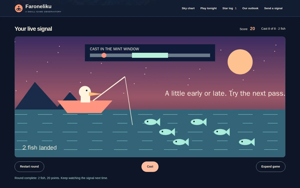 Actual Tidal Signal gameplay captured in the browser